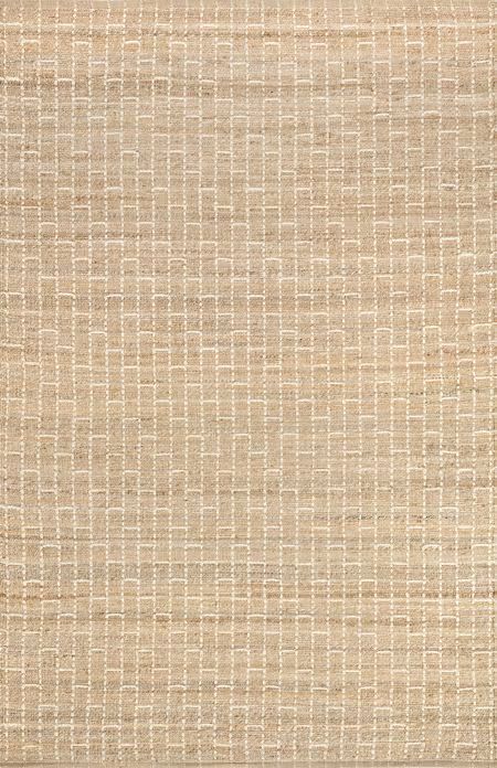 Natural Ramy Jute and Cotton Brick Area Rug | Rugs USA