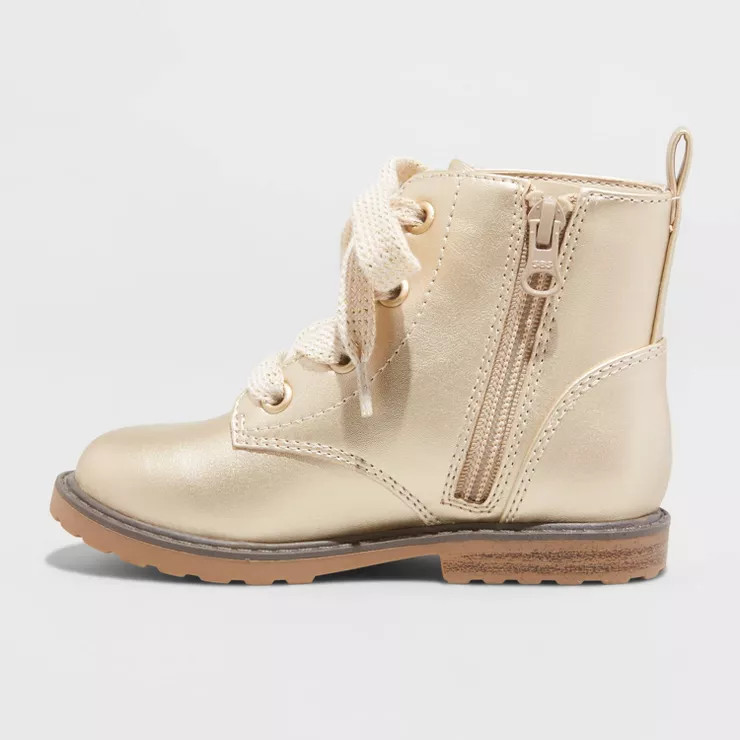 Toddler Girls' Giovanna Lace-Up Zipper Combat Boots - Cat & Jack™ | Target