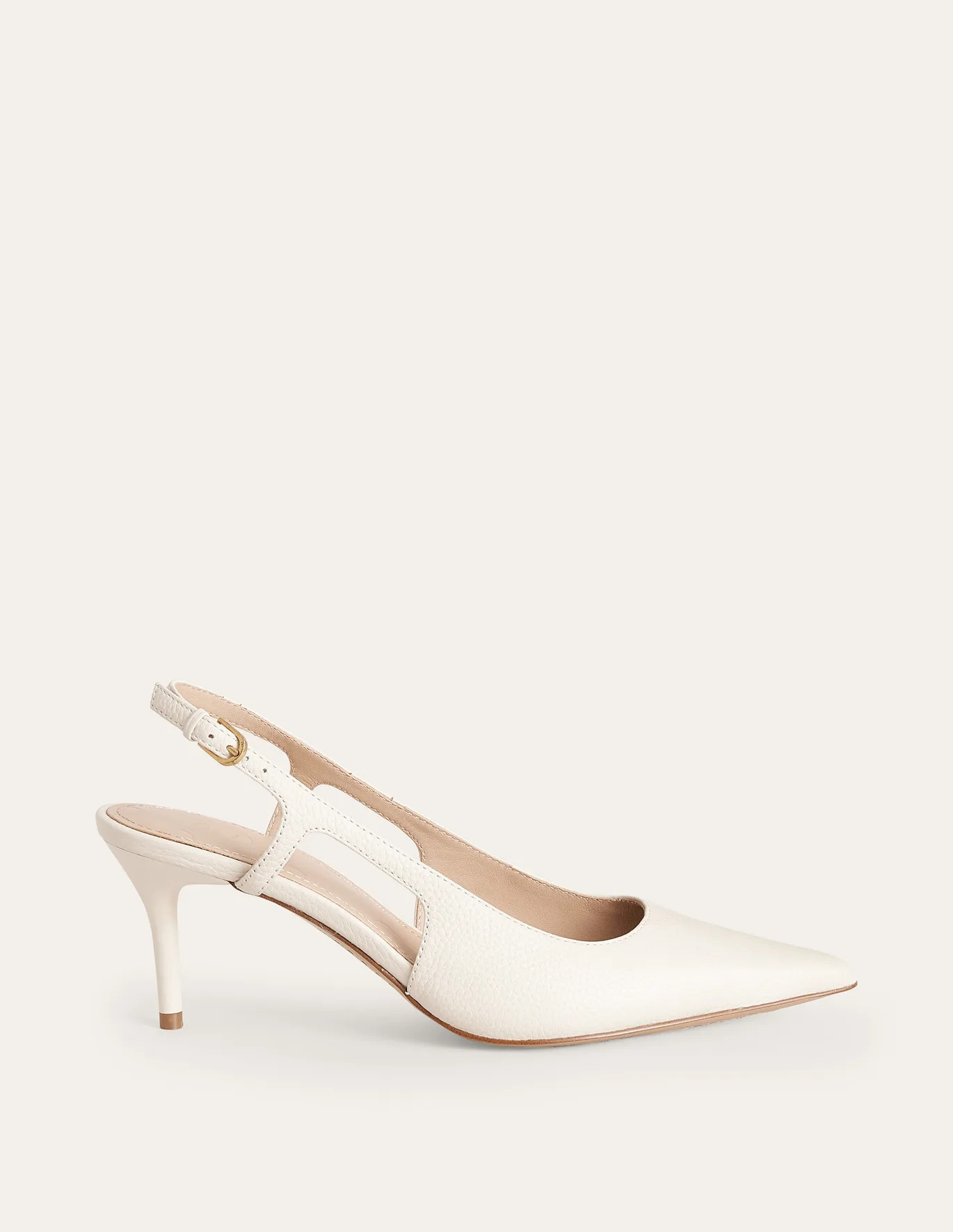 Cut-out Sling Back Heels - Off White Tumbled Leather | Boden (UK & IE)