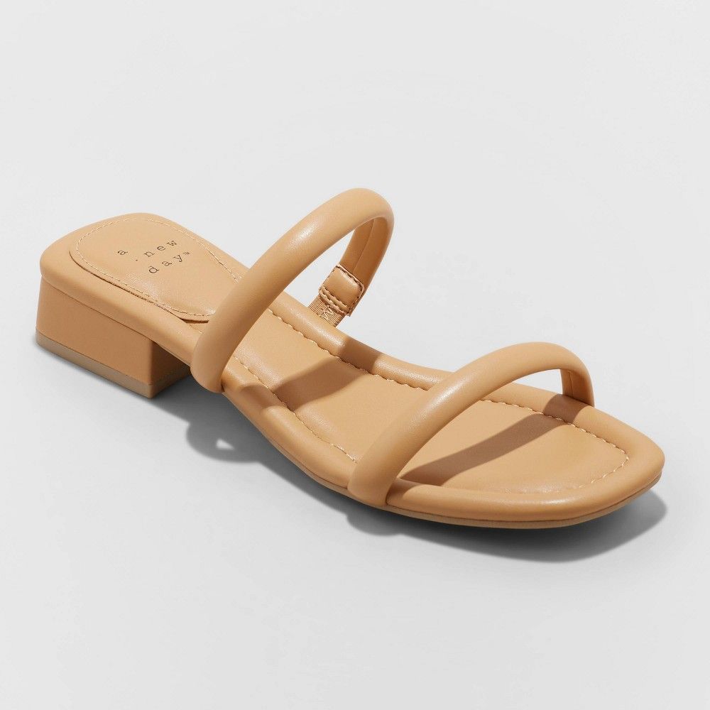 Women's Annie Slide Sandals - A New Day™ Tan 9.5 | Target