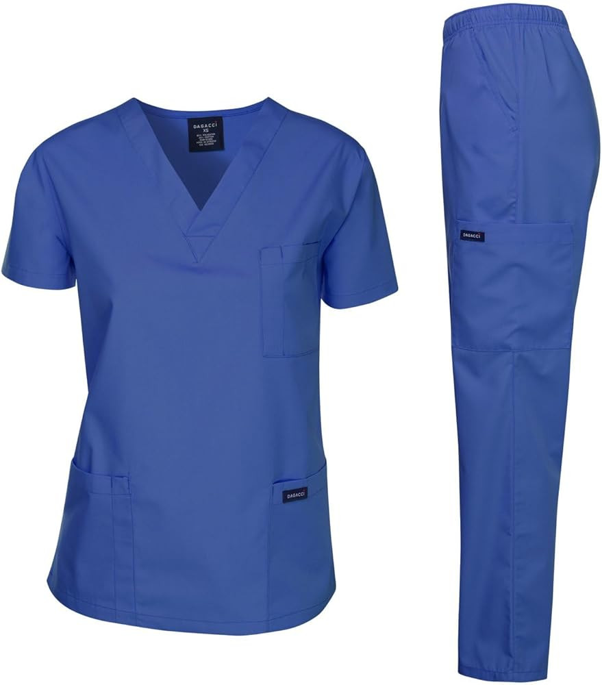 Dagacci Scrubs Medical Uniform Women and Man Scrubs Set Medical Scrubs Top and Pants | Amazon (US)