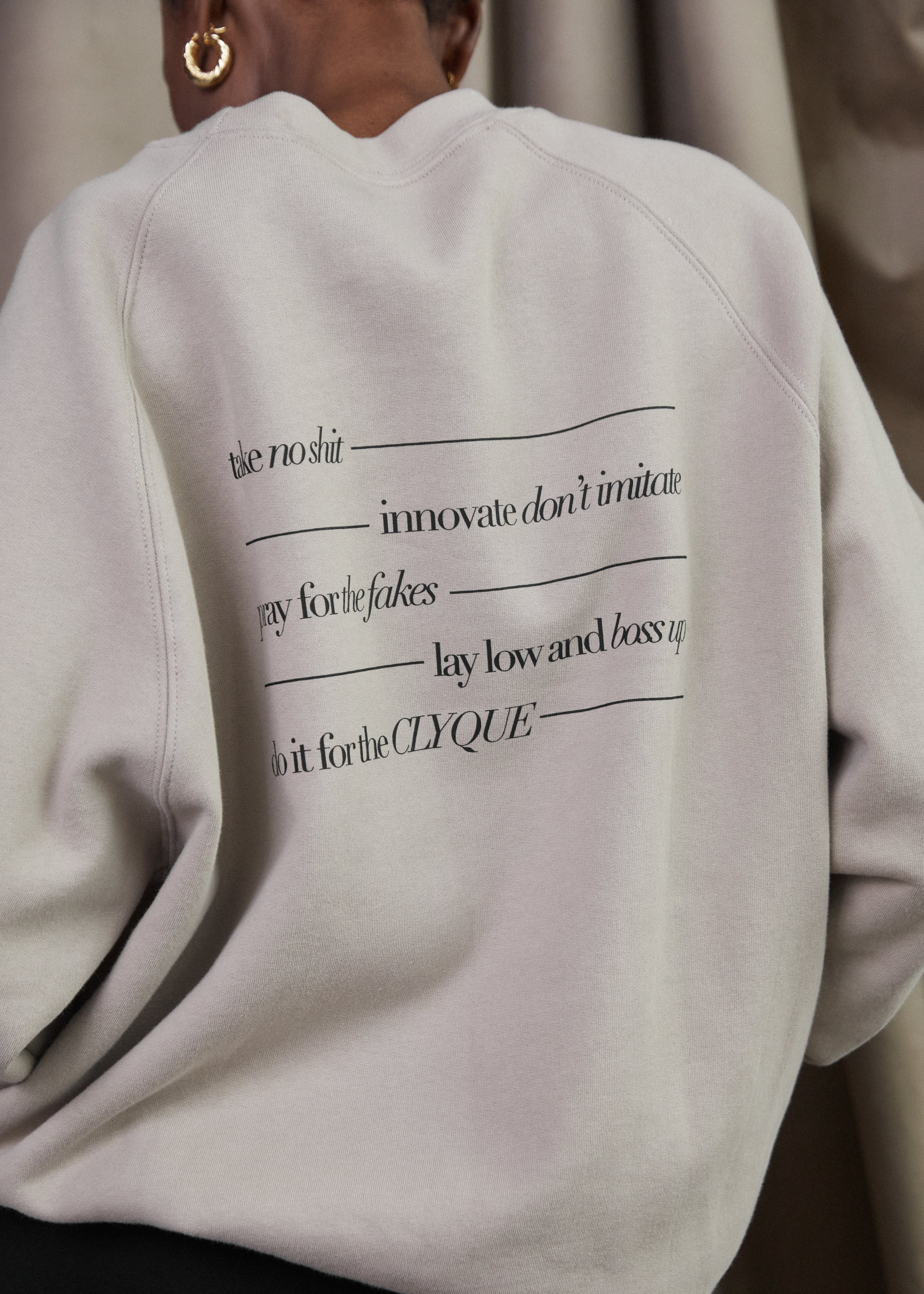 LIST SWEATSHIRT // GREIGE | CLYQUE