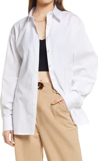 Open Edit Relaxed Poplin Button-Up Shirt | Nordstrom | Nordstrom