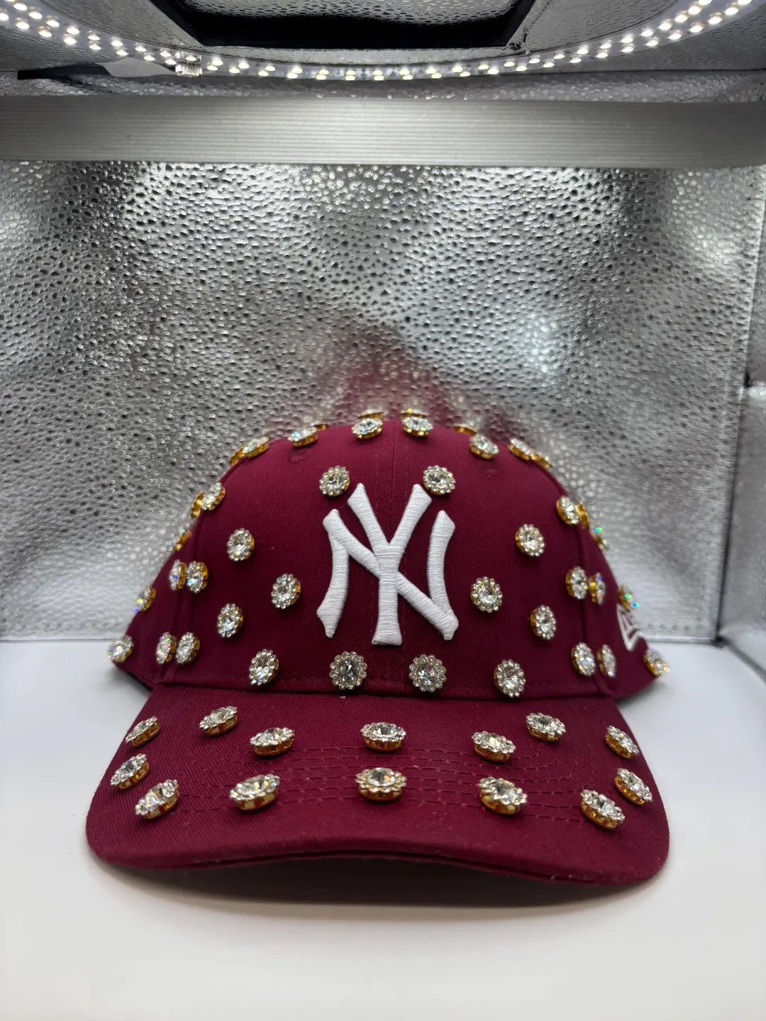 Blinged Out Burgundy NY Yankees Hat - Etsy | Etsy (US)