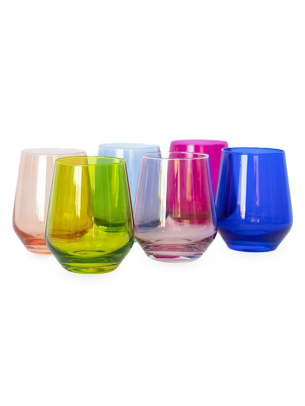 Tinted Stemless Wine Glasses 6-Piece Set - Mixed - Mixed | Saks Fifth Avenue