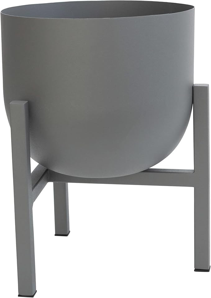 Bloomingville Textured Metal Planters Pots with Stands, Set of 2 | Amazon (US)