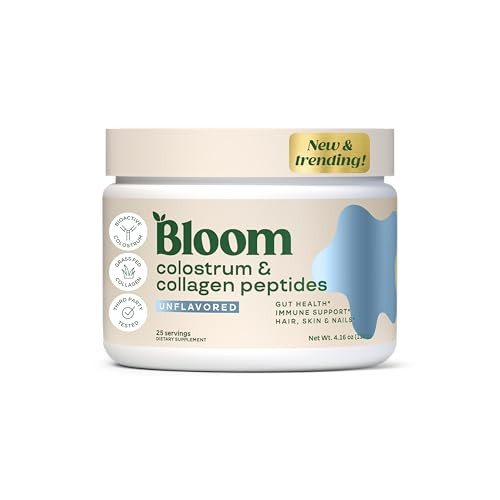 Bloom Nutrition Bovine Colostrum Powder for Gut Health, Immune Support, Hair Growth & Beauty Supplement, Gluten Free, Sugar Free | Pure 40% IgG Premium Colostrum Superfood, Unflavored, 25 Servings | Amazon (US)