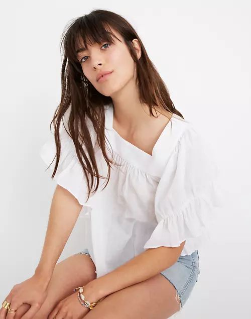 Flutter-Sleeve Butterfly Top | Madewell