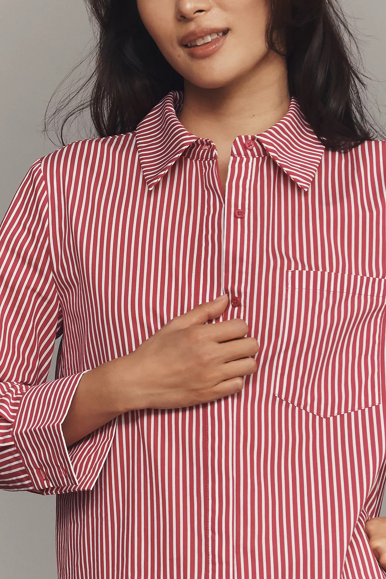 English Factory Long-Sleeve Mini Shirt Dress | Anthropologie (US)