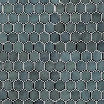 Boutique Jade Hex Mosaic Green 11-in x 13-in Glazed Recycled Glass Chevron Patterned Floor and Wa... | Lowe's