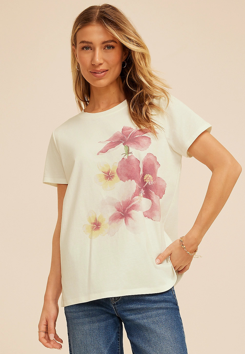 Hibiscus Classic Fit Graphic Tee | Maurices