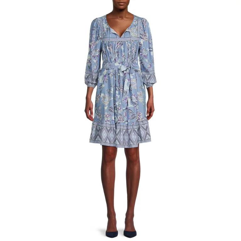 BeachLunchLounge Women's Print Tie-Waist Dress | Walmart (US)
