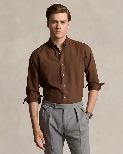 Slim Fit Garment-Dyed Oxford Shirt | Ralph Lauren (UK)