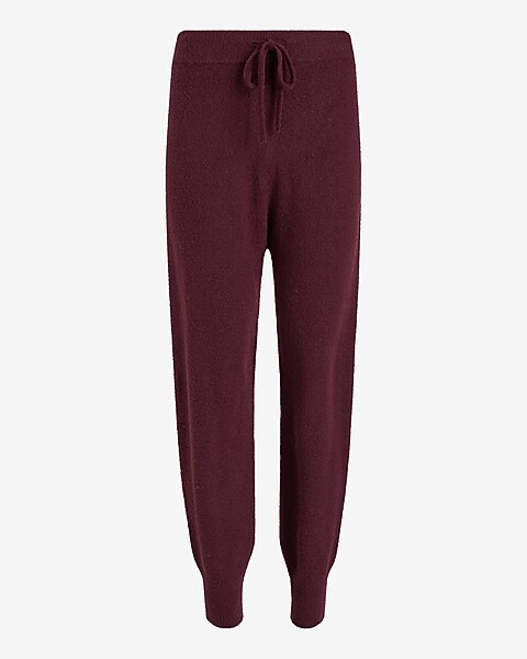 High Waisted Plush Knit Sweater Joggers | Express