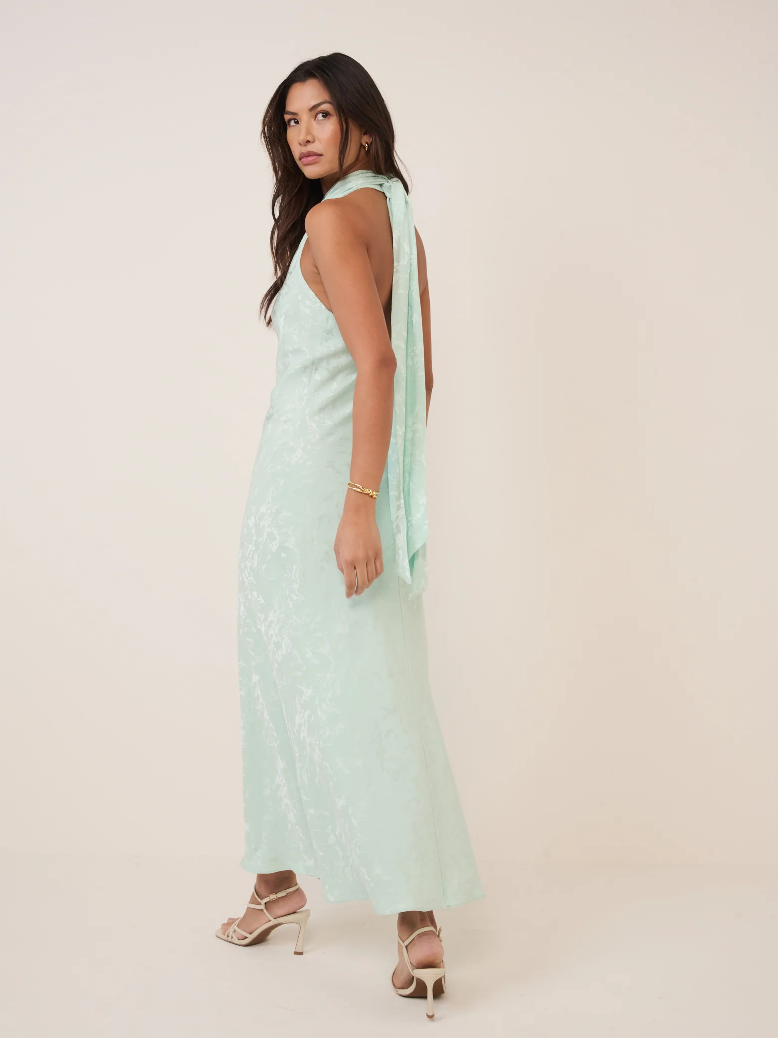 Mint Green Floral Jacquard Fifi Maxi Dress | Nobody's Child