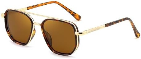 FEISEDY Polarized Aviator Sunglasses for Men Square Retro Metal Frame UV 400 Protection TAC Lens ... | Amazon (US)