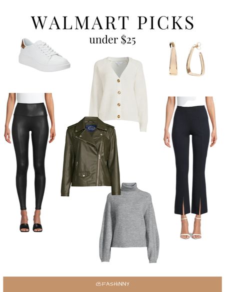Items ranging from $8-$25 


Walmart, white sneakers, Faux leather leggings, sweater, cardigan, cropped pants, earrings

#LTKSale #LTKFind #LTKunder50