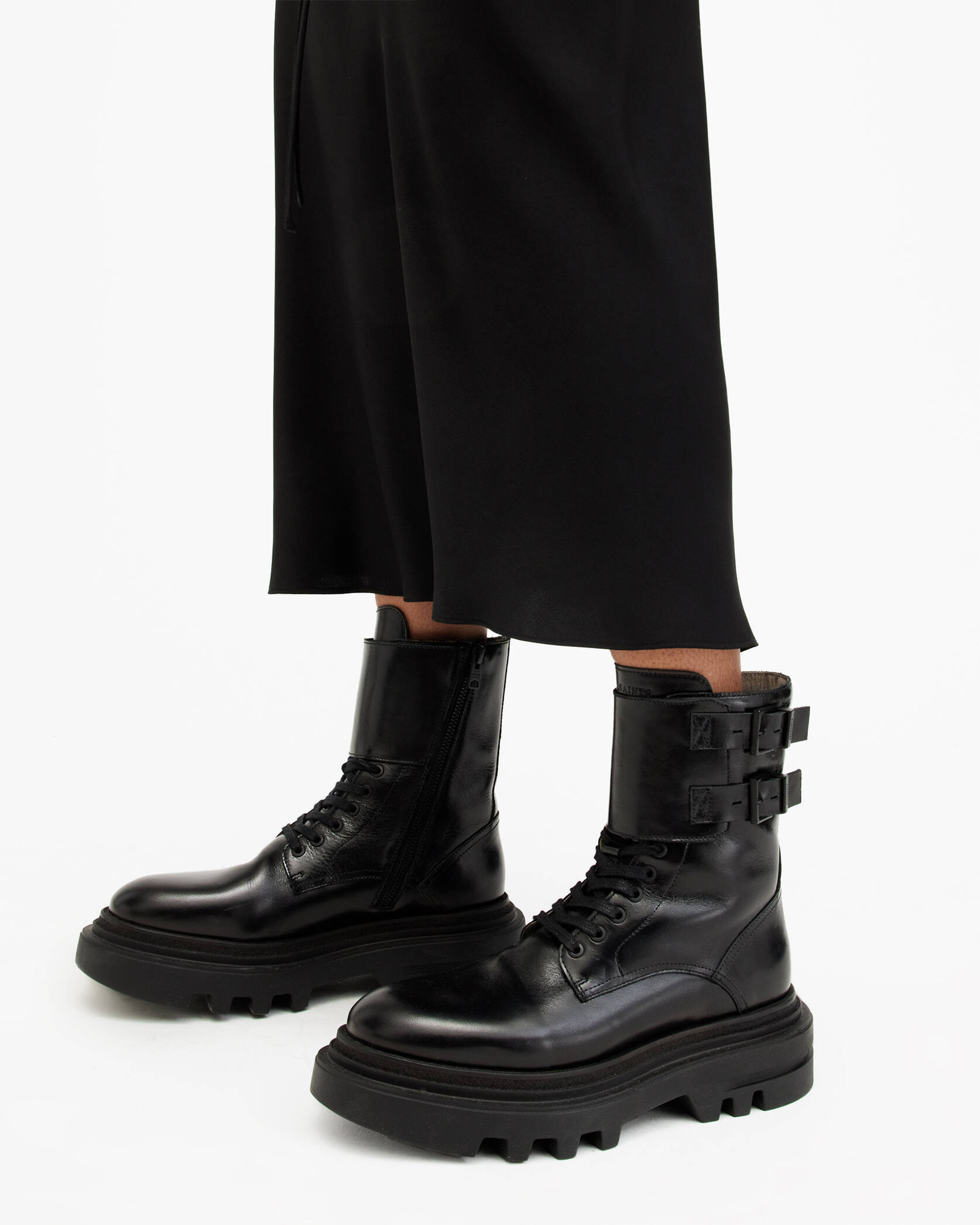 Zoe Lace Up Chunky Leather Boots | AllSaints US
