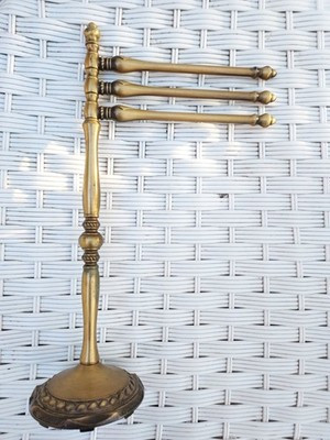 Vtg. Amerock Carriage House Style 12" Brass Pedestal 3 Arm Hand Towel Holder | eBay US