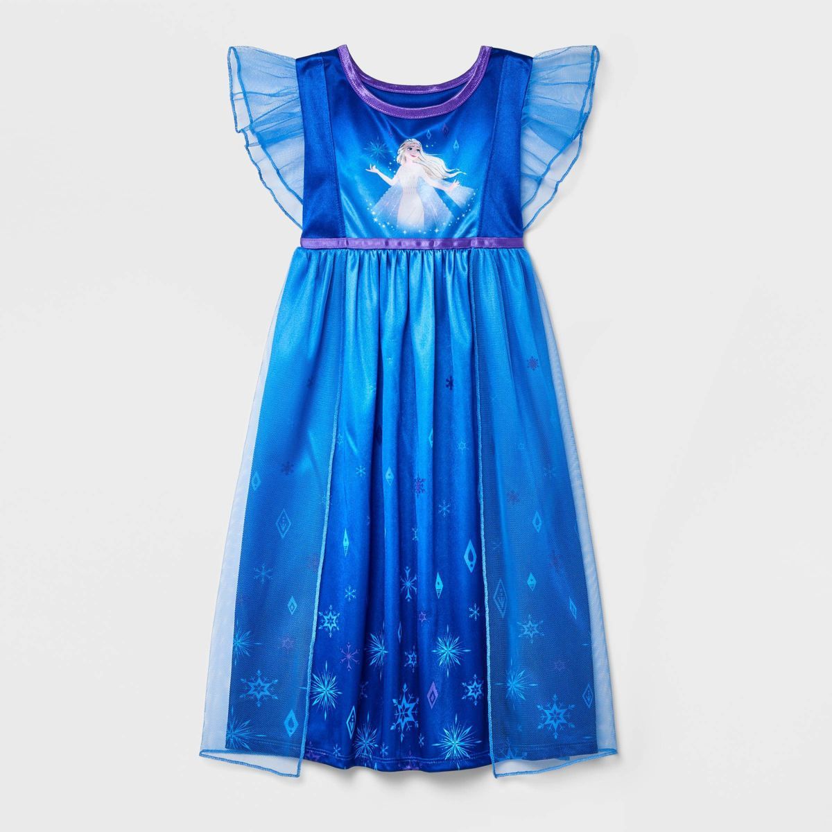 Toddler Girls' Short Sleeve Frozen Elsa Fantasy NightGown - Blue | Target
