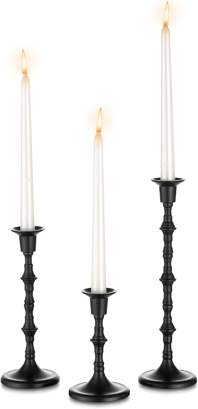 Black Candlestick Holders Candle Holder - Set of 3 Taper Candle Sticks Long Holder, Tall Candle S... | Amazon (CA)