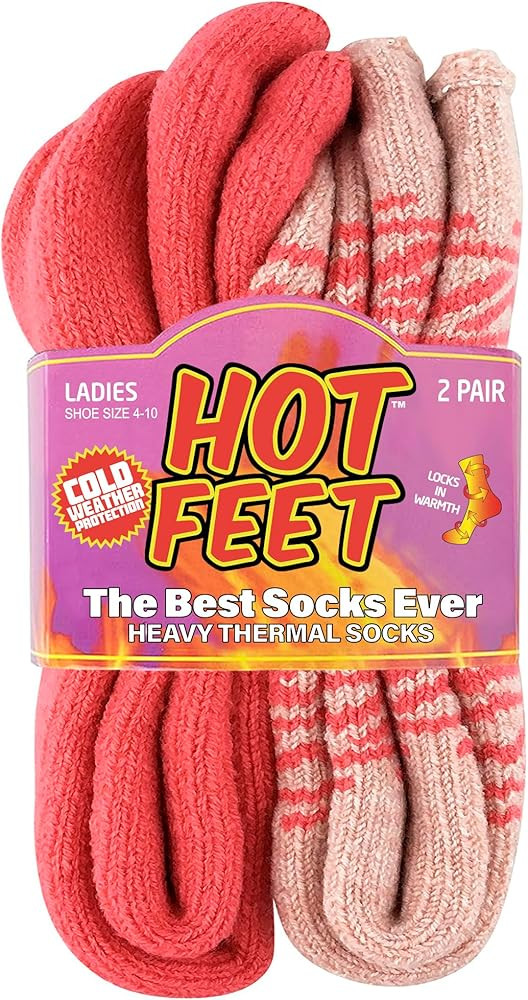 HOT FEET Thermal Socks For Women for Cold Weather – Thick Warm Winter Hiking Heat Insulated Soc... | Amazon (US)