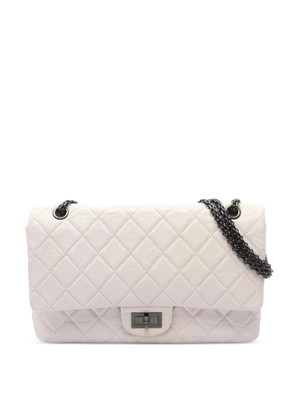 CHANEL Pre-Owned 2008-2009 maxi 2.55 matelasse Mademoiselle shoulder bag - White | Farfetch Global