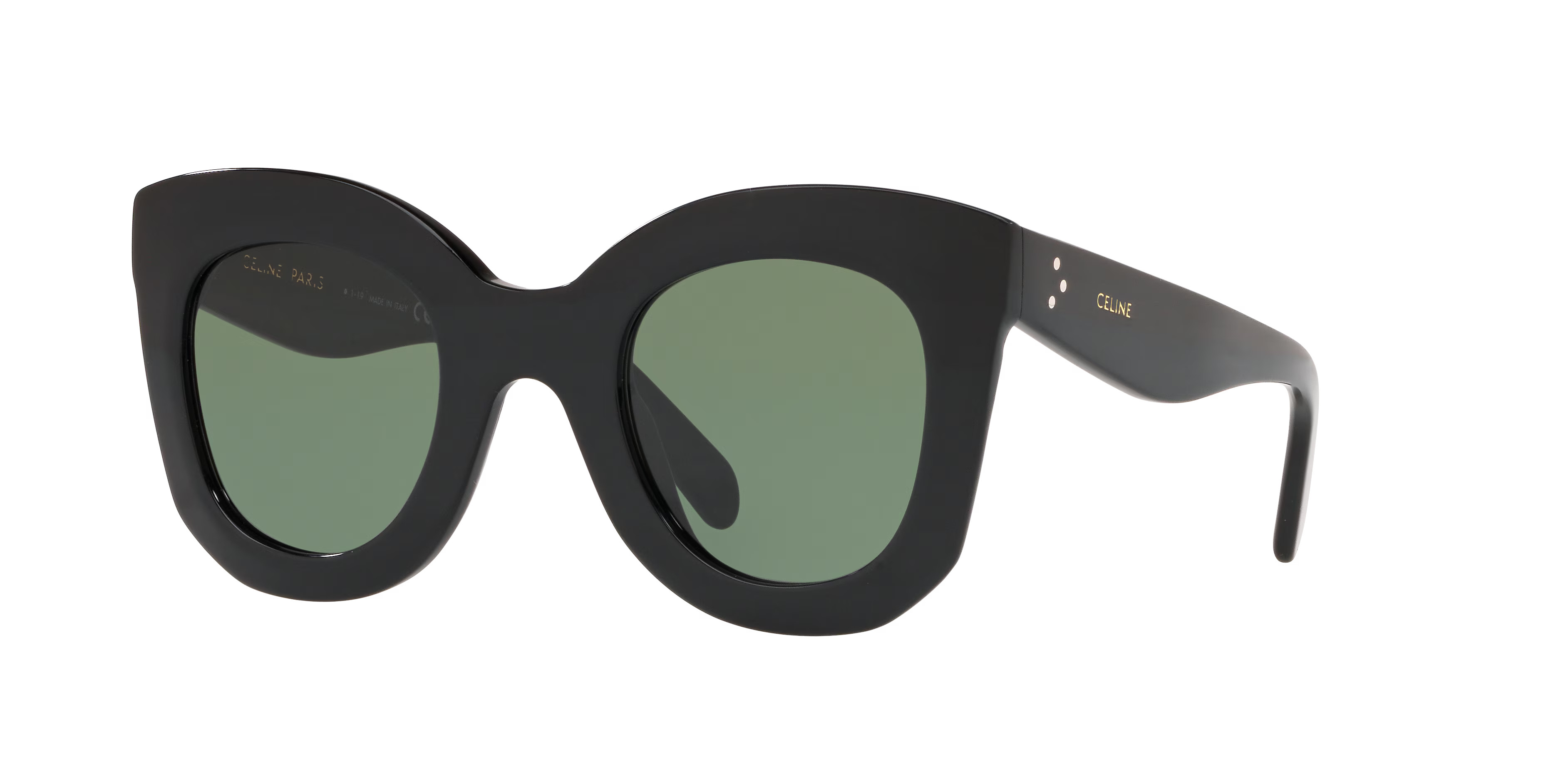 Celine Vrouwelijk Sunglass CL4005IN - Framekleur: Zwart, Lenskleur: Groen | Sunglass Hut EU