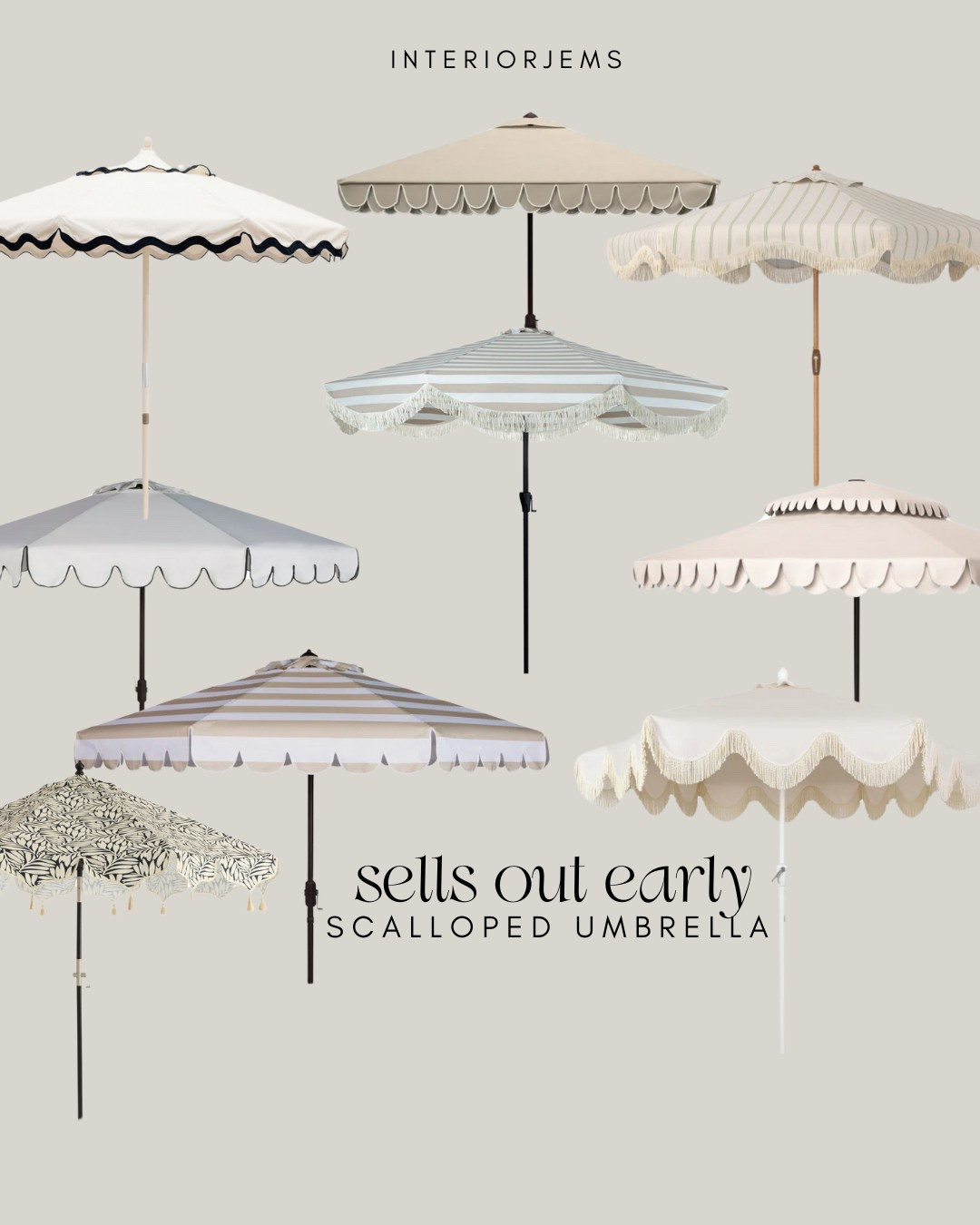 Scalloped umbrellas, trending style lots of these do sell out early that’s why I’m sharing it now. I’m a striped umbrella, sunbrella  umbrella. Porch and patio, Pottery Barn, Wayfair, target, Walmart.

#LTKSaleAlert #LTKHome #LTKStyleTip