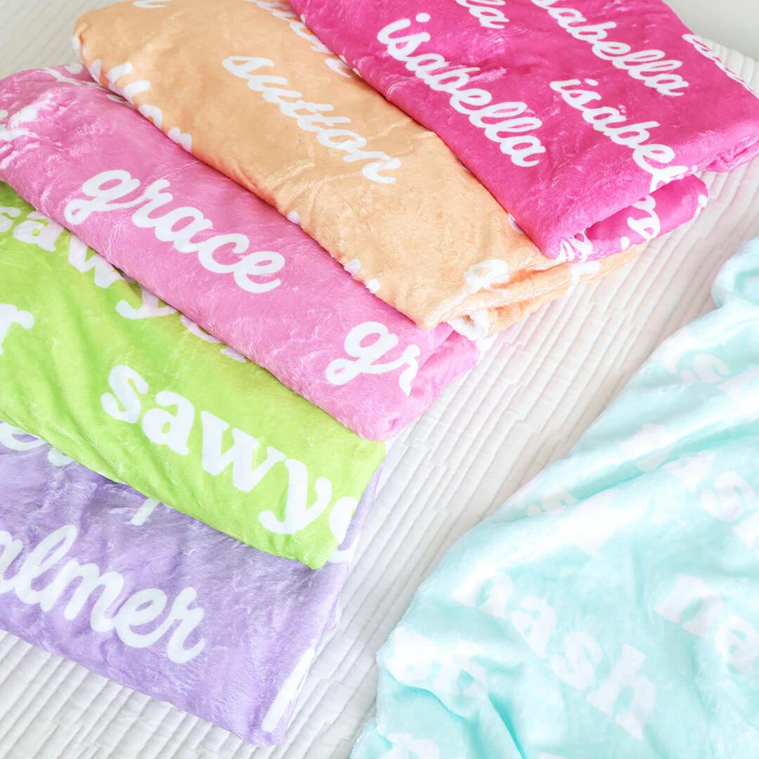 Personalized Color Blanket | Bright Neons | Caden Lane