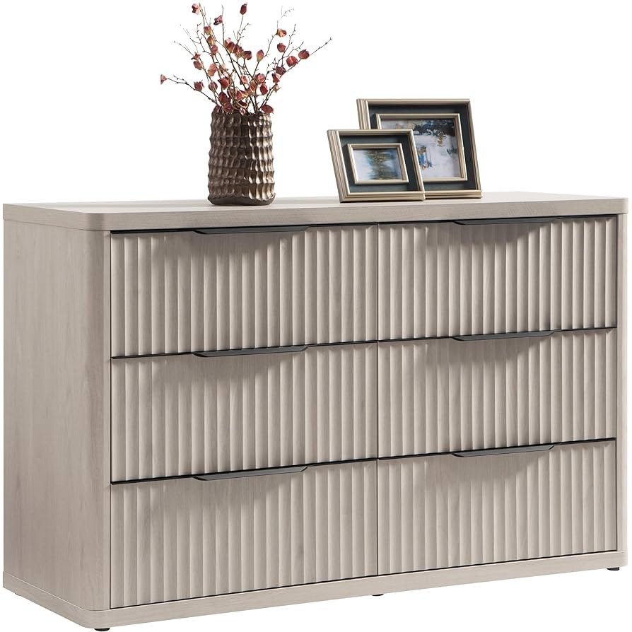 SICOTAS Dresser for Bedroom 6 Drawer Dressers & Chests of Drawers for Closet Long Large Modern TV... | Amazon (US)