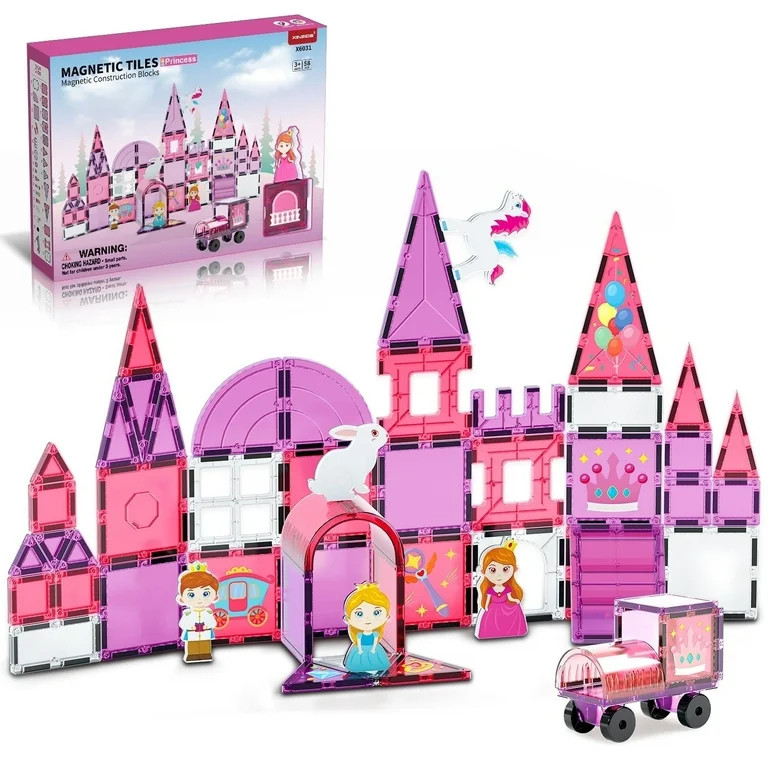 Magnetic Tiles, Princess 46PCS Magnetic Blocls, STEM Montessori Education Toy for Girls Boys, Mag... | Walmart (US)