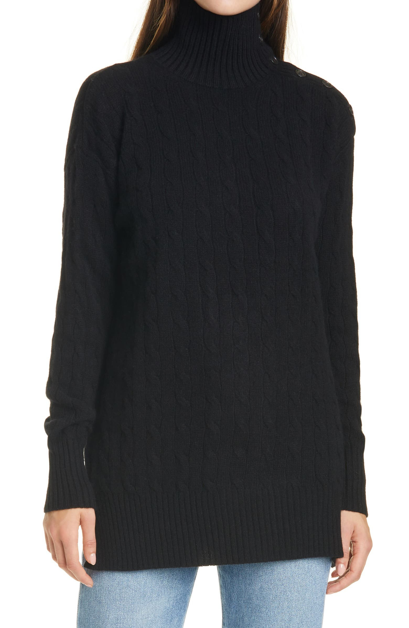 Button Shoulder Turtleneck Sweater | Nordstrom