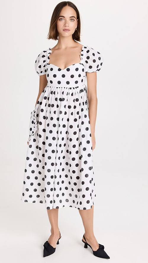 Sleeper Picnic Linen Dress in Polka Dot | SHOPBOP | Shopbop