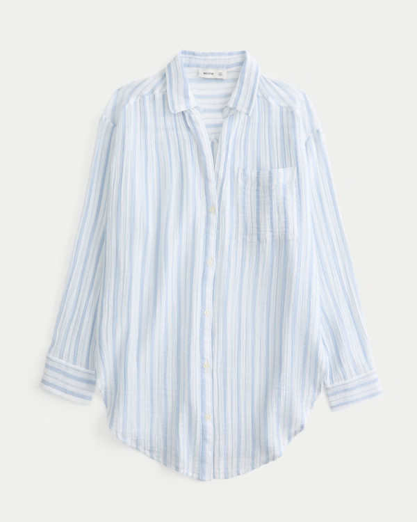 Women's Button-Through Shirt Dress | Women's Swimwear | HollisterCo.com | Hollister (US)