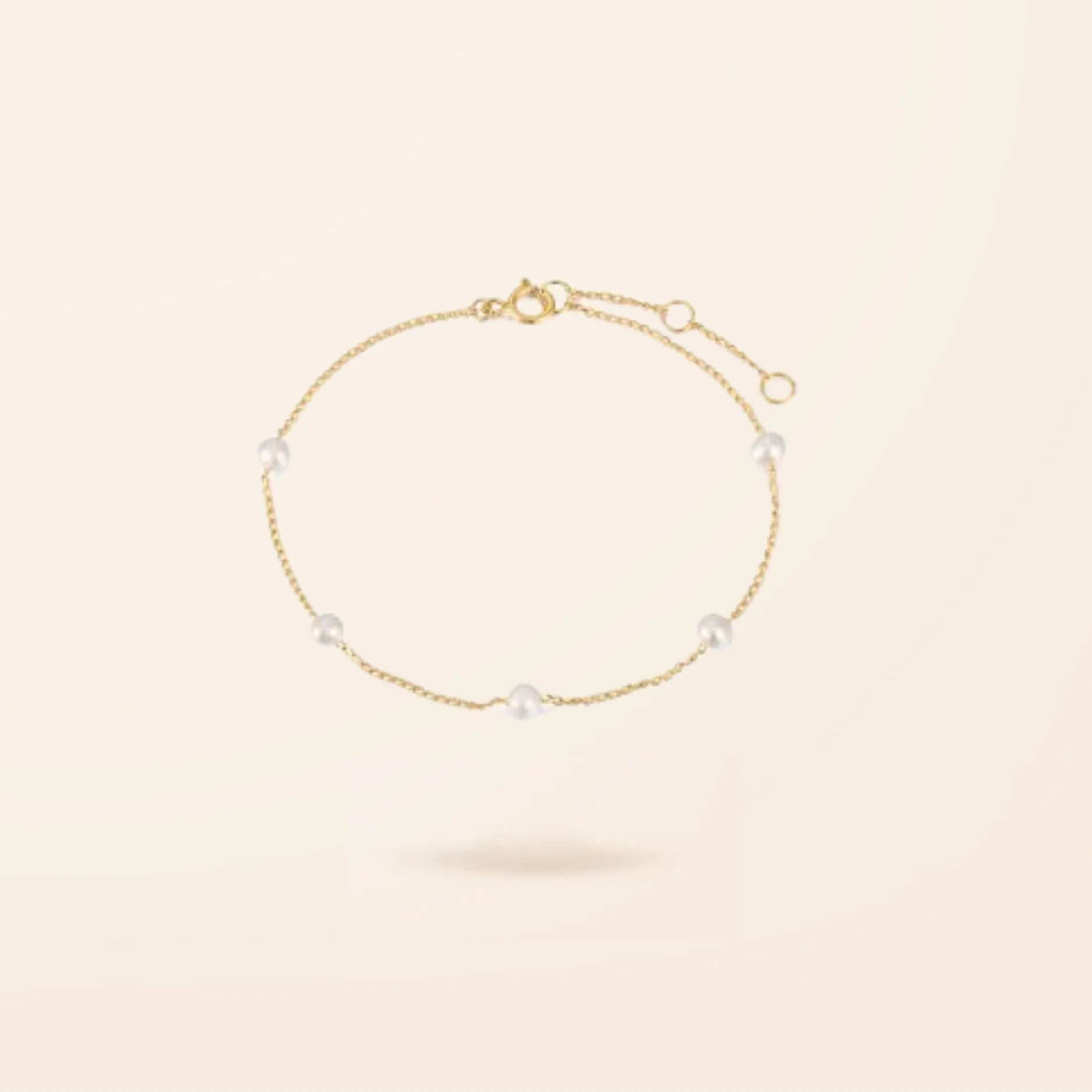 10K Gold Pearls By the Yard Bracelet | Van Der Hout Jewelry
