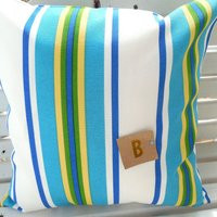 stripe Outdoor Pillow Cover Blue, Green, & Yellow Patio Deck Decor | Etsy (US)