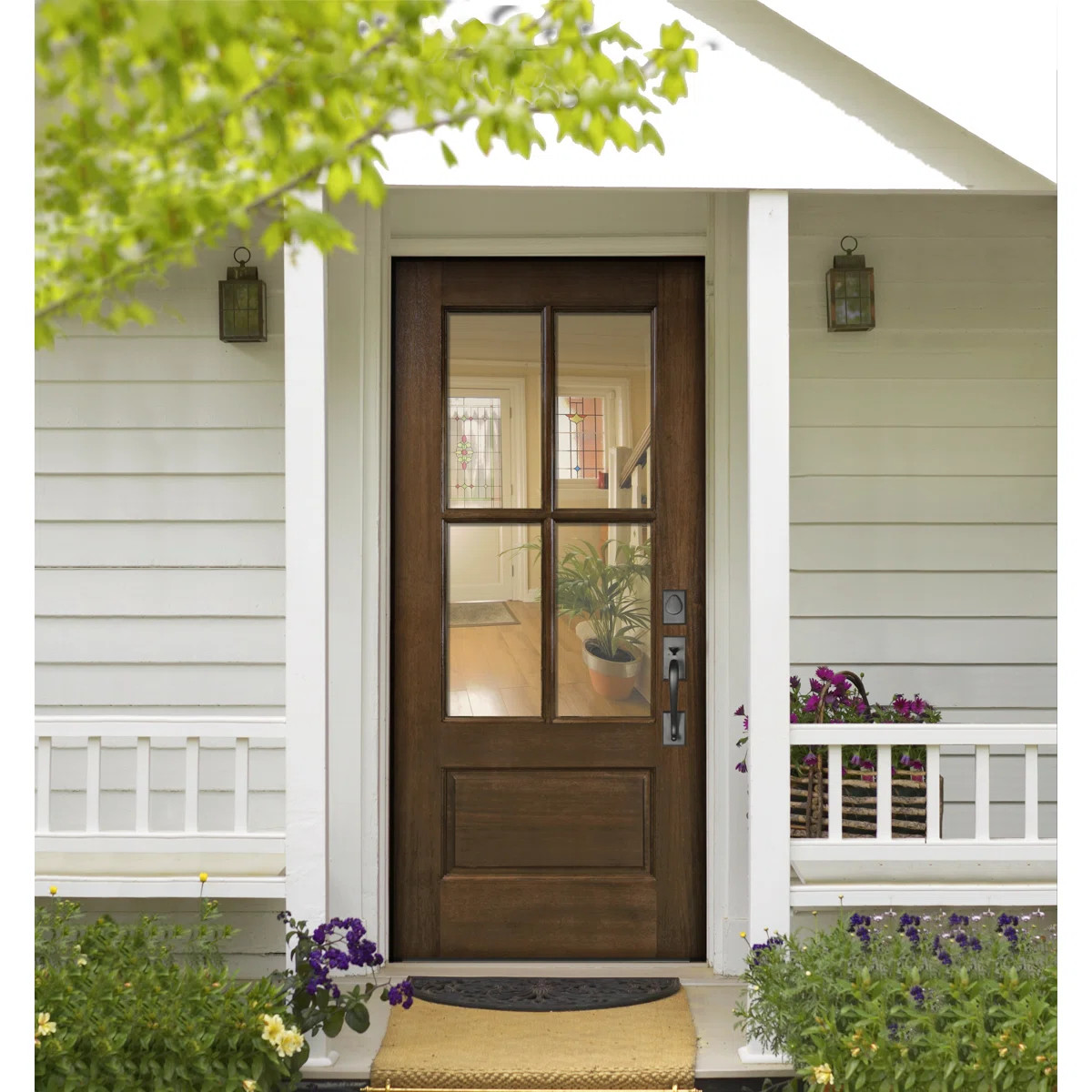 32x80 4 Lite TDL Mahogany Front Door | Wayfair North America