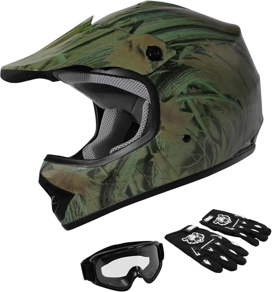TCMT DOT Motocross ATV Dirt Bike MX Motorcycle Youth Kids Offroad Street Full Face Helmet Gear Co... | Amazon (US)