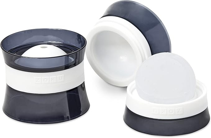 Zoku Set of 2 Silicone Ice Sphere Molds, Stackable 2.5-Inch Ice Ball Maker, Keep Drinks Colder Lo... | Amazon (US)