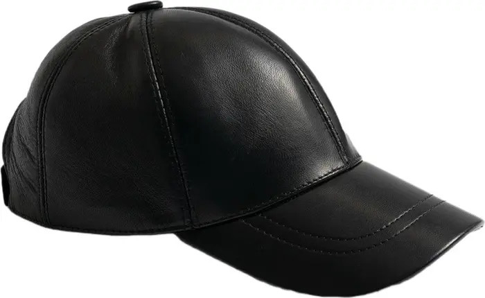 Saint + Sofia Avalon Leather Baseball Cap | Nordstrom | Nordstrom