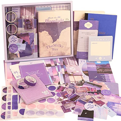 348 Pcs Scrapbooking Supplies Kit, Vintage Aesthetic Scrapbook Kit for Bullet Junk Journal, Stationery, A6 Grid Notebook, DIY Journaling Supplies, Birthday Craft Gift for Teen Girl Kid Women | Amazon (US)