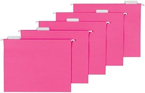 Amazon Basics Hanging Folders, Letter Size, Pink, 25-Pack | Amazon (US)