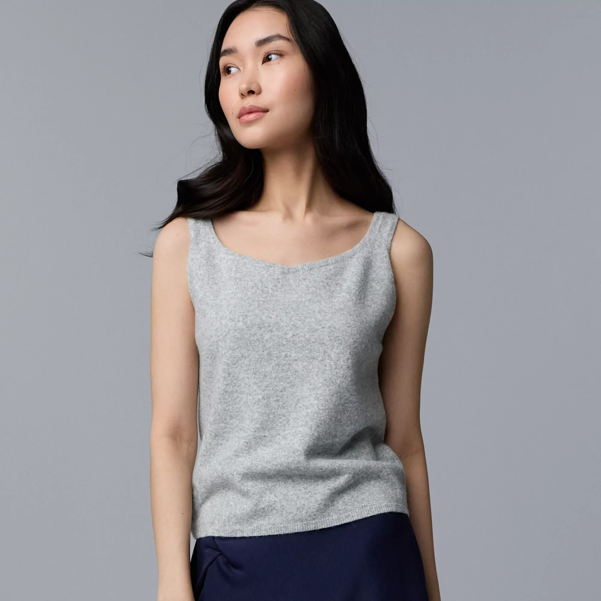 Women's Simply Vera Vera Wang Luxe Cashmere Blend Sweater Tank | Kohl's