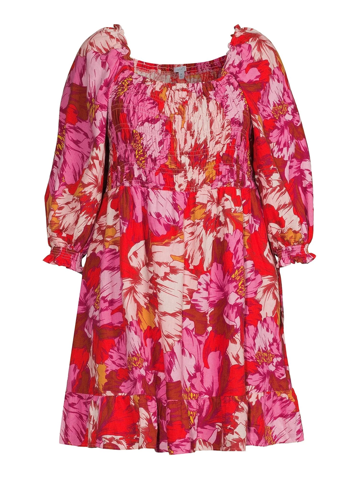 The Get Women's Plus Size Square Neck Smocked Dress | Walmart (US)