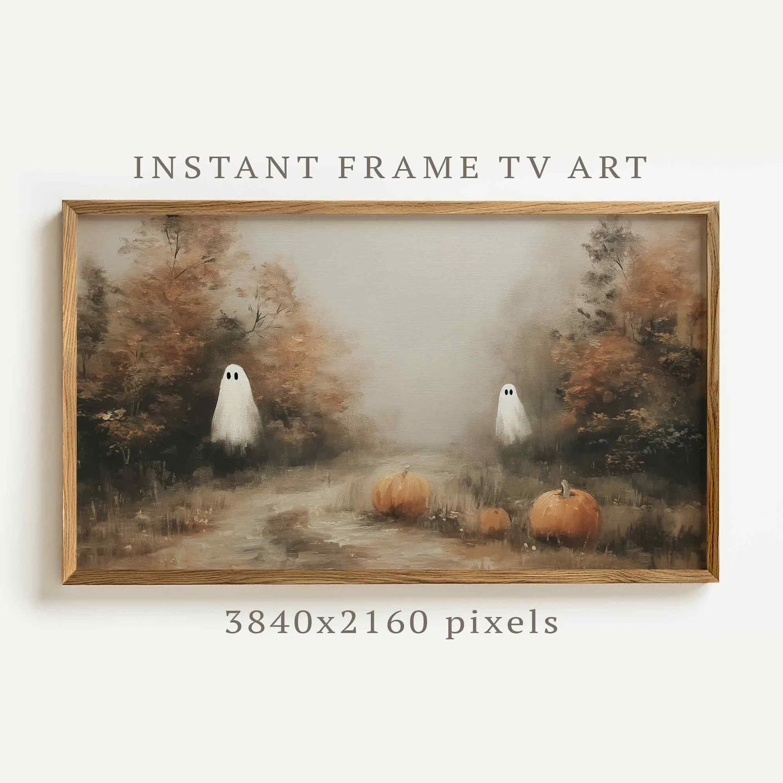 Ghosts Frame TV Art, Halloween Fall Frame TV Art, Fall Wildflower Field Halloween, Samsung Frame ... | Etsy (US)
