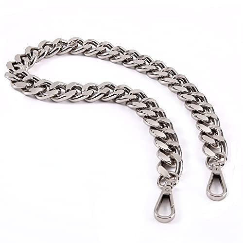 Yichain 25 Inch Trendy Chunky Metal Chain Purse Handles Shoulder Strap Replacement for Handbag (Silver) | Amazon (US)
