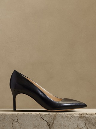 Arden Mid-Heel Leather Pump | Banana Republic (US)