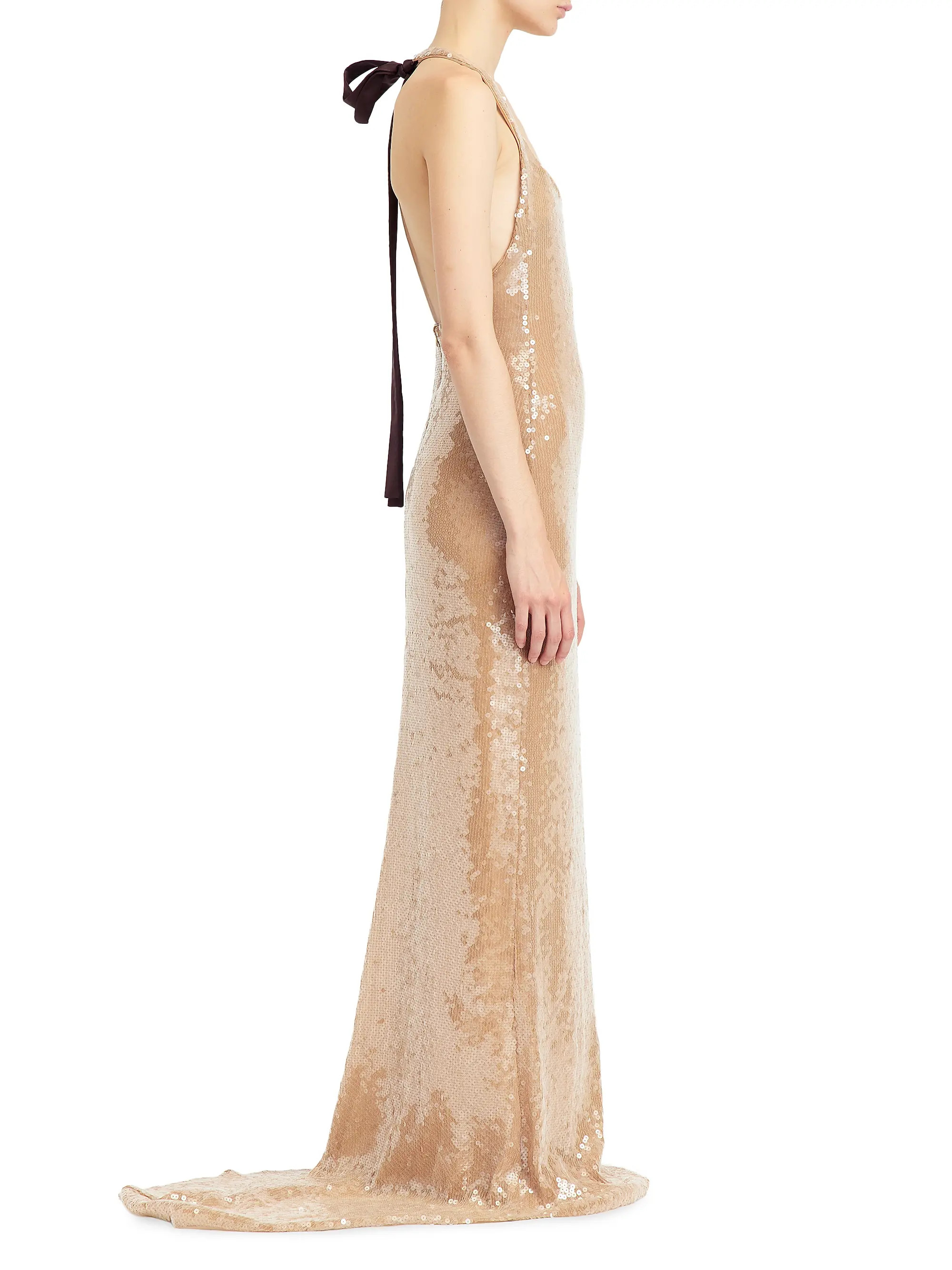 Auden Sequined Halter Gown | Saks Fifth Avenue