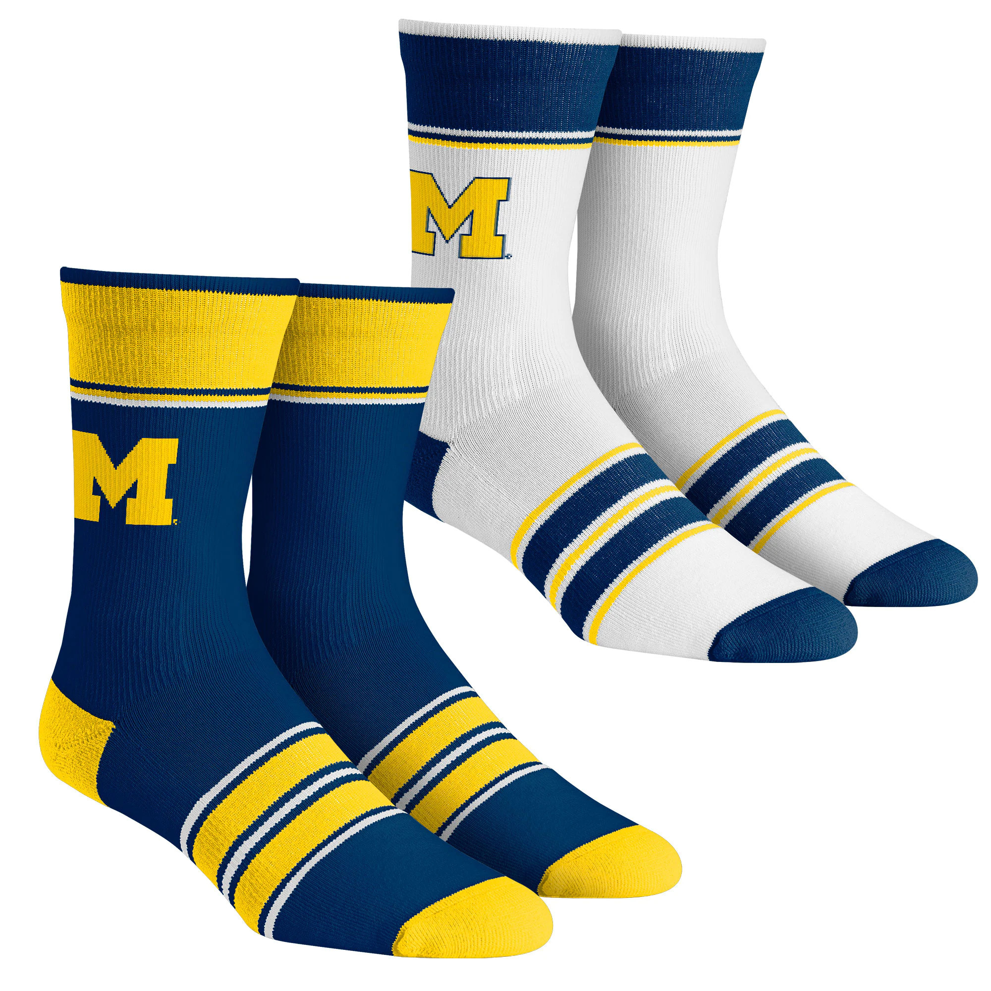 Michigan Wolverines Rock Em Socks Youth Multi-Stripe 2-Pack Team Crew Sock Set | Fanatics